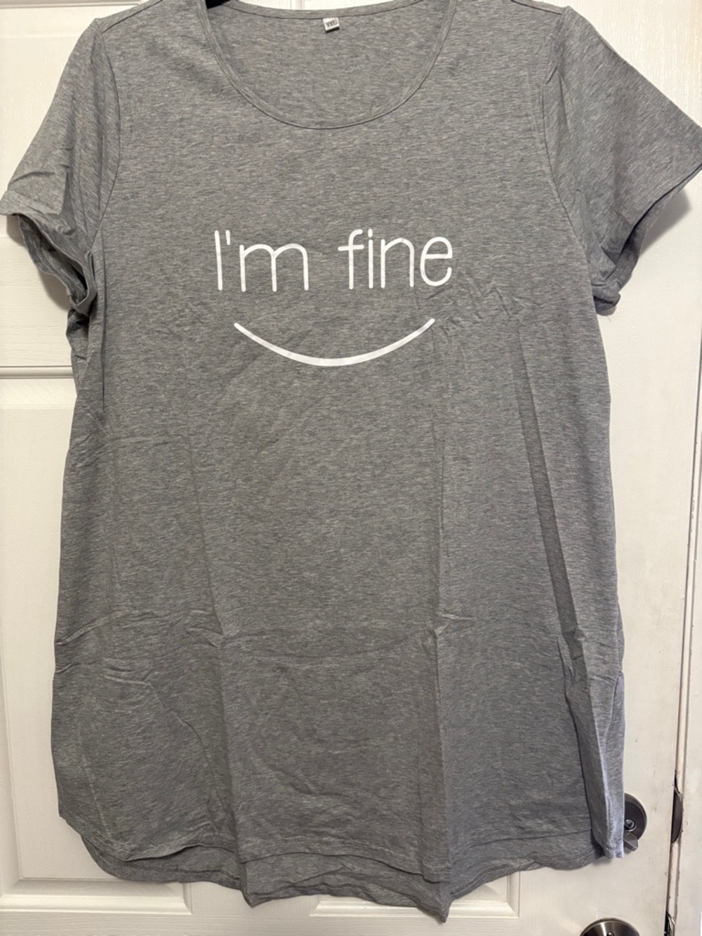 Grey "I'm fine" Graphic nightshirt